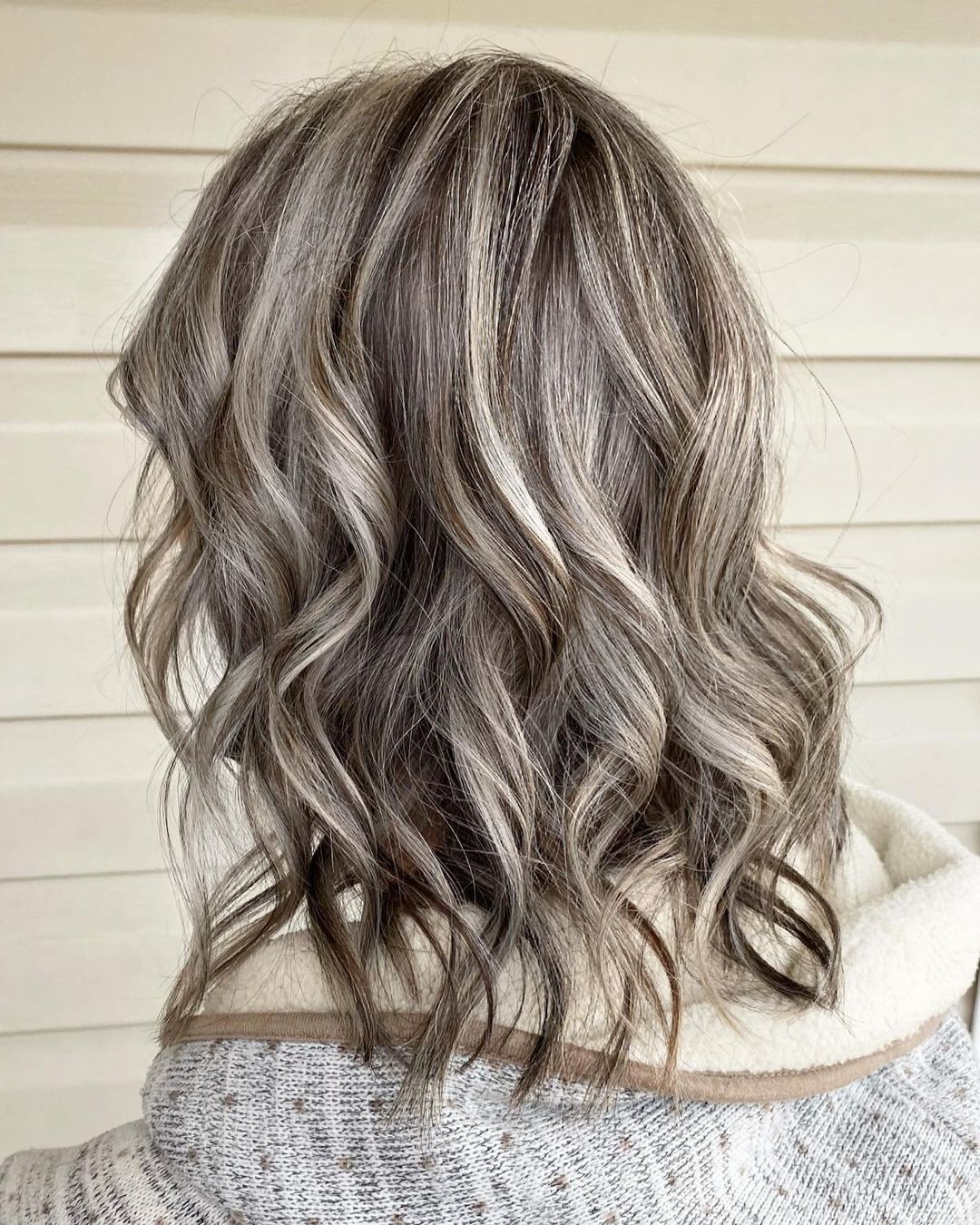 Ash Gray Hair with Lowlights