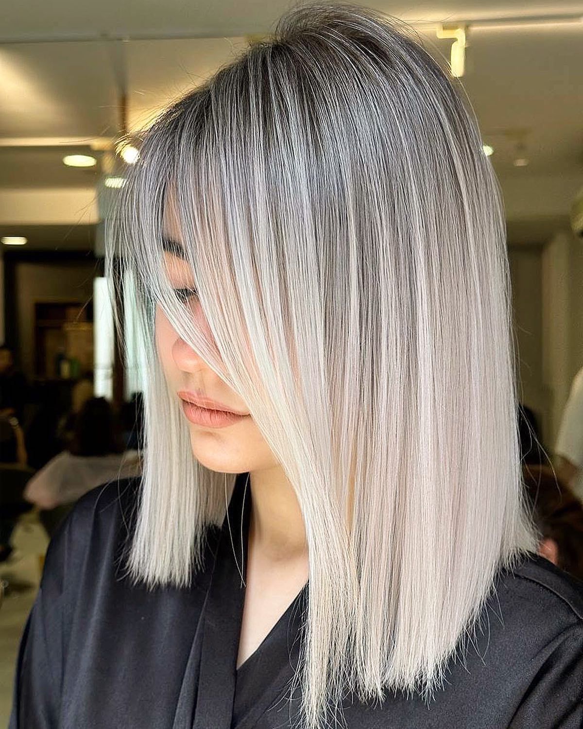 Blonde Blunt Lob for Fine Hair