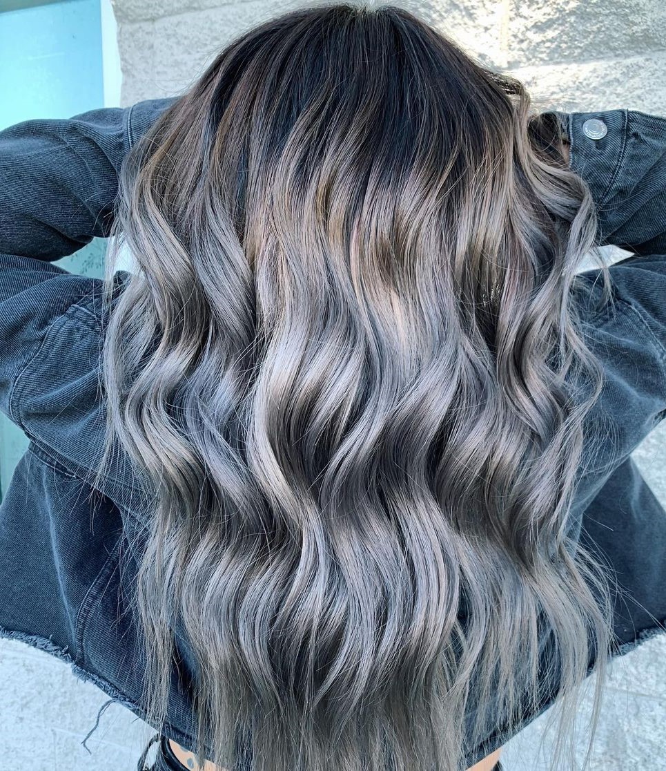 Gray Balayage for Brown Hair