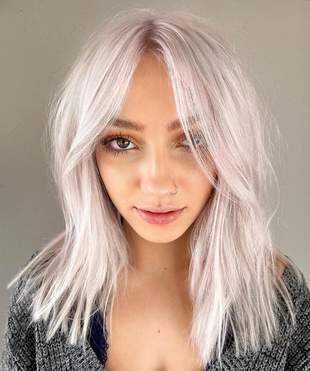 Trendy Choppy Lob with Curtain Fringe