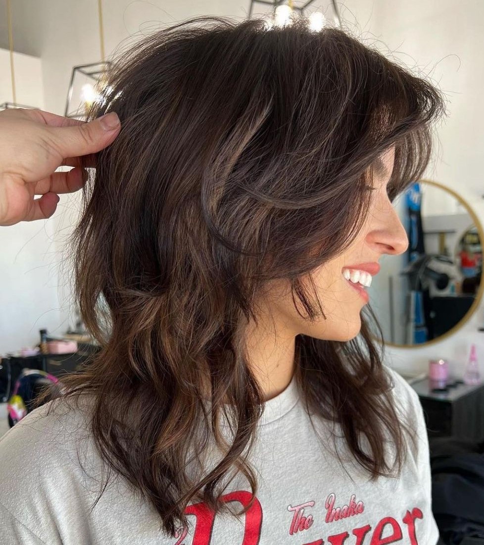 Feathered Medium Shag for Fine Hair