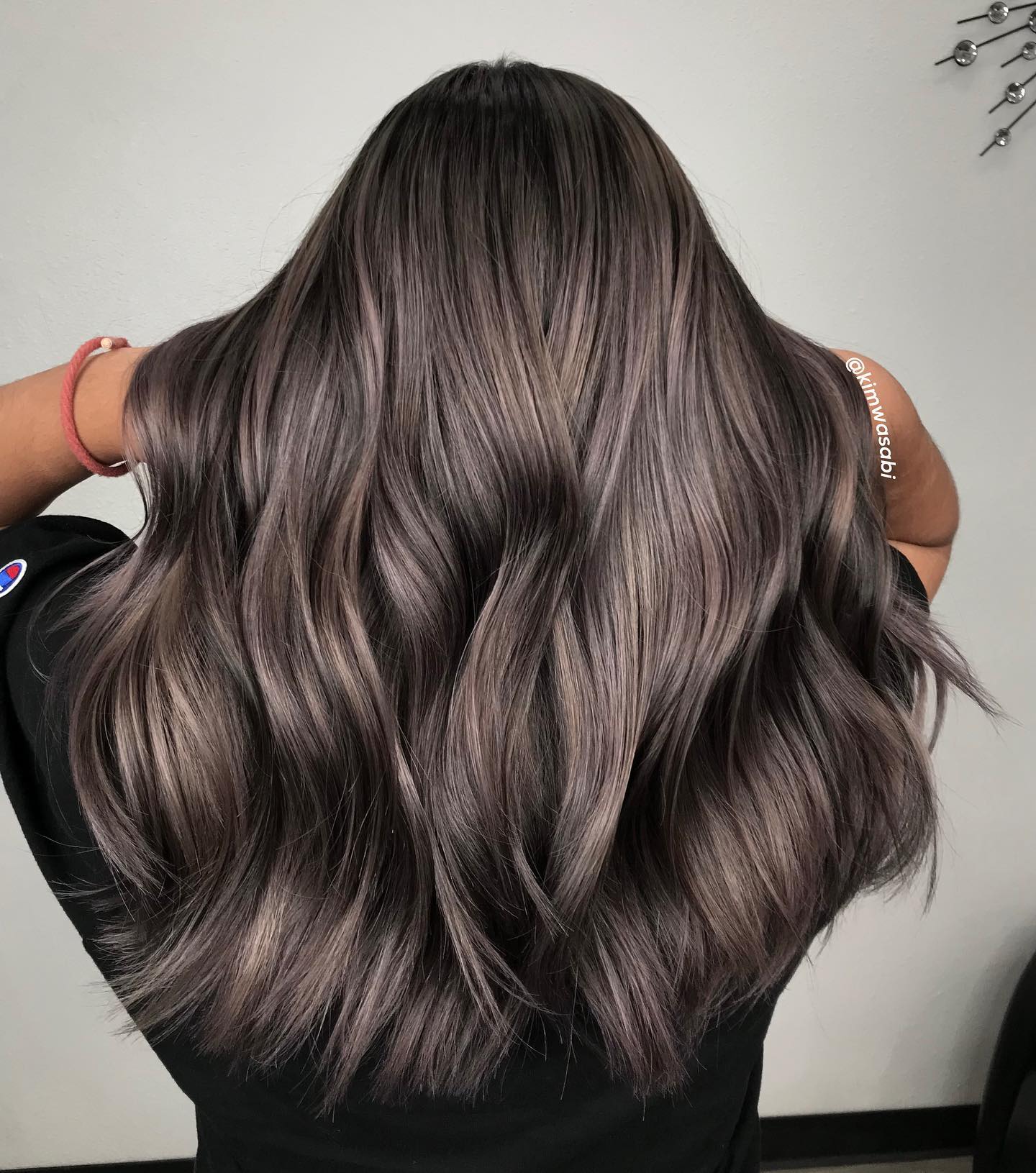 Dark Hair Color with Dimensional Ash Highlights
