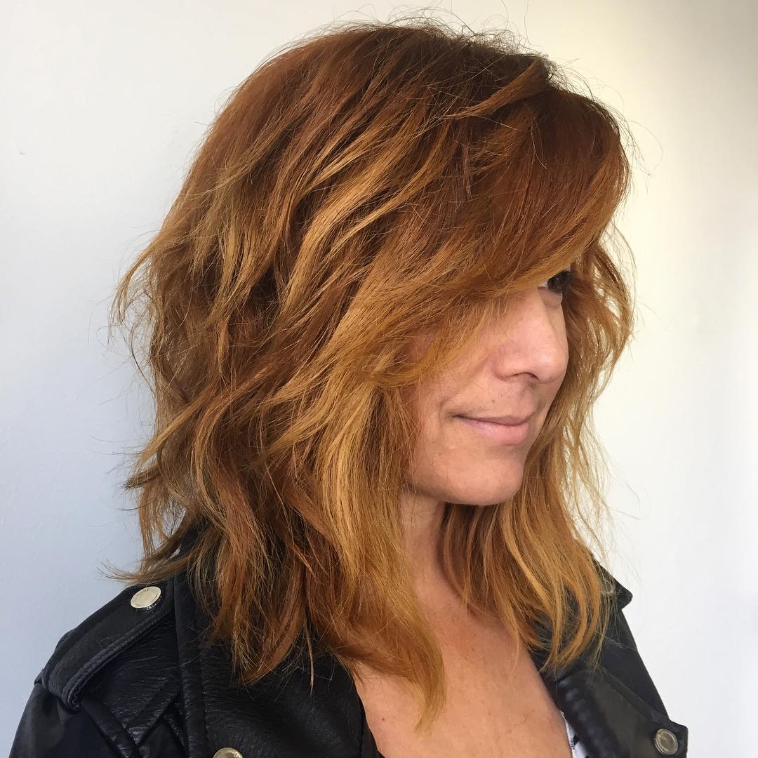 Side-Parted Edgy Medium Shag