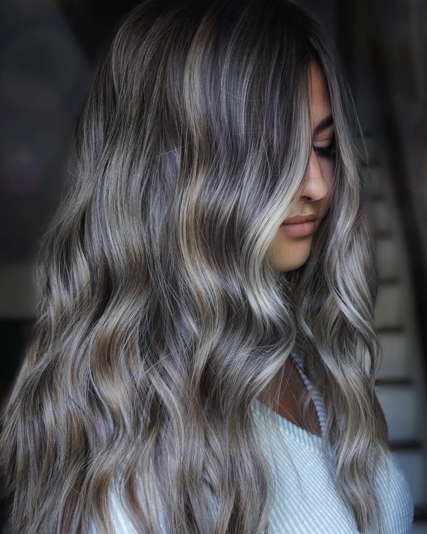 Gray Blonde Highlights and Lowlights