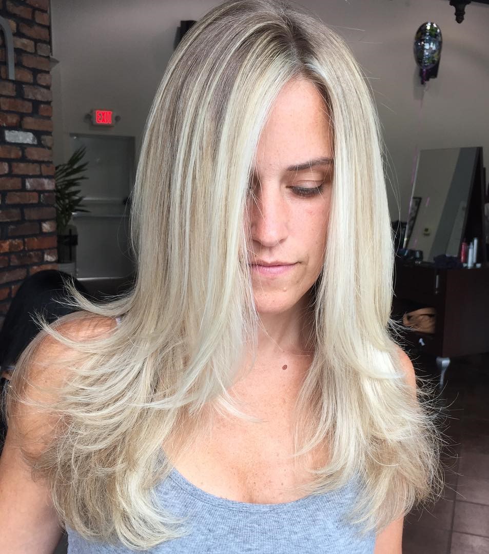 Long Layered Blonde Balayage Hairstyle