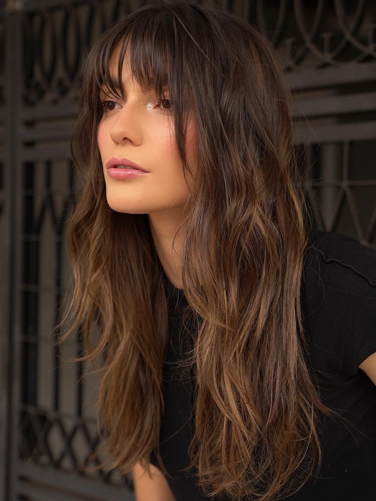 Long Fine Hair with Texture and Bangs