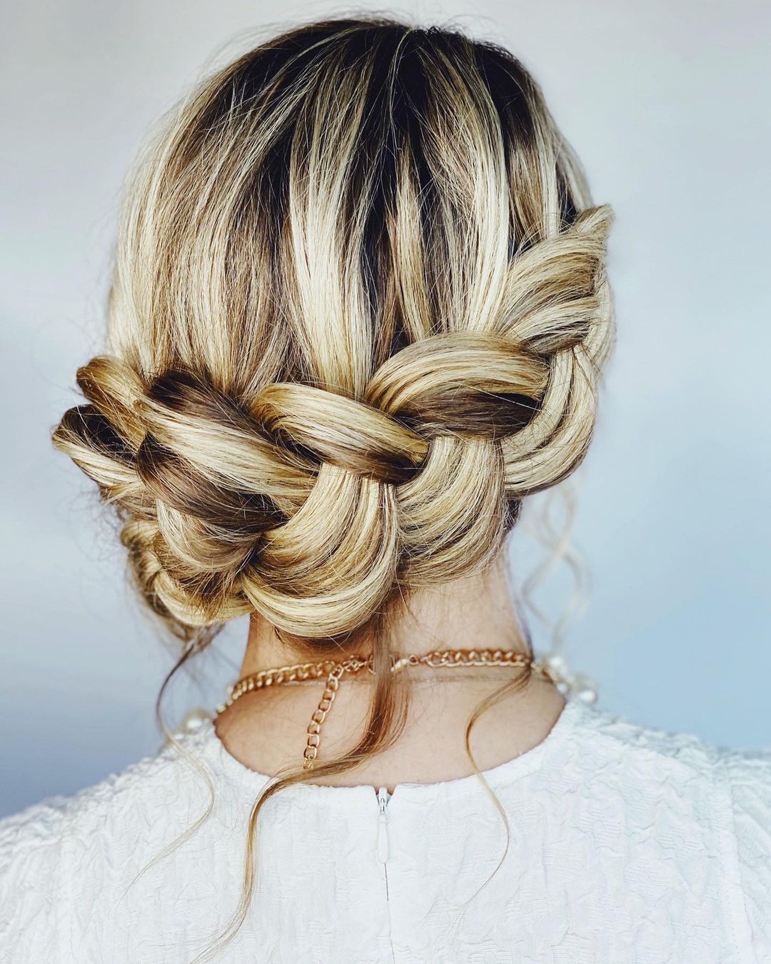 Easy Chunky Braid and Side Bun Updo
