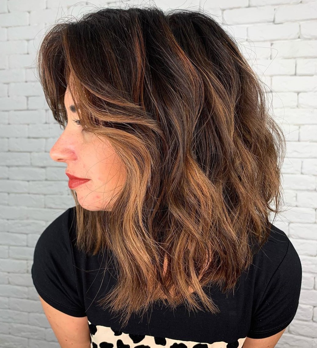 Medium Dark Thick Hair with Highlights