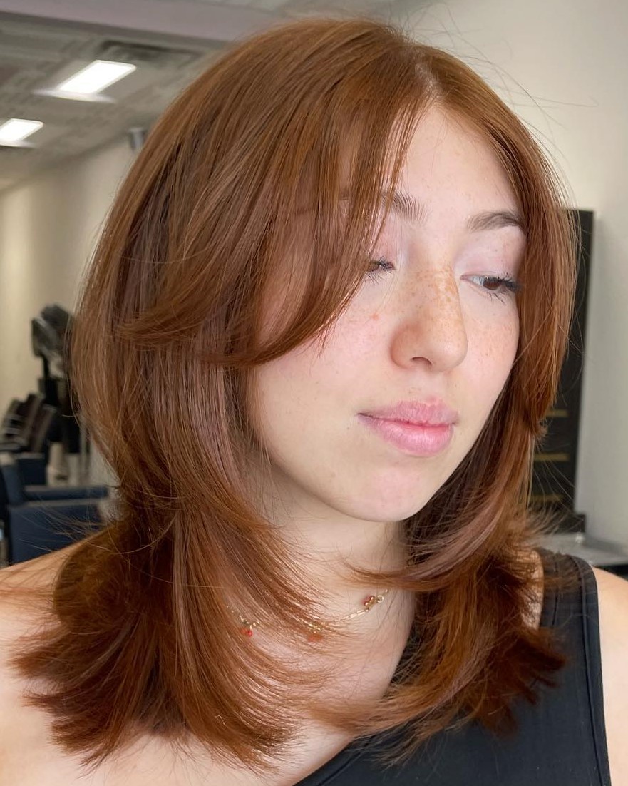 Medium-Length Hair with Feathered Layers
