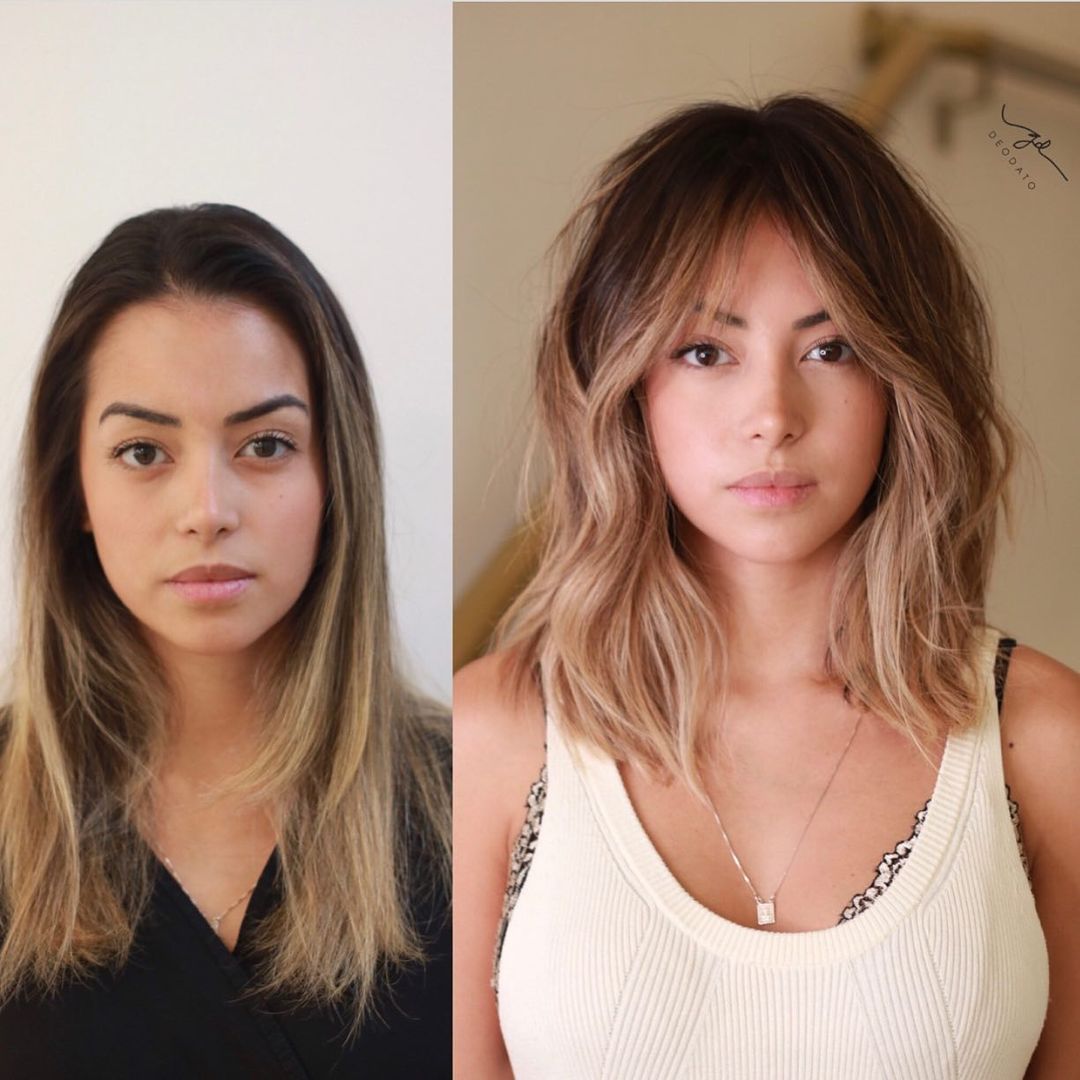 Medium Shag Haircut with Ombre