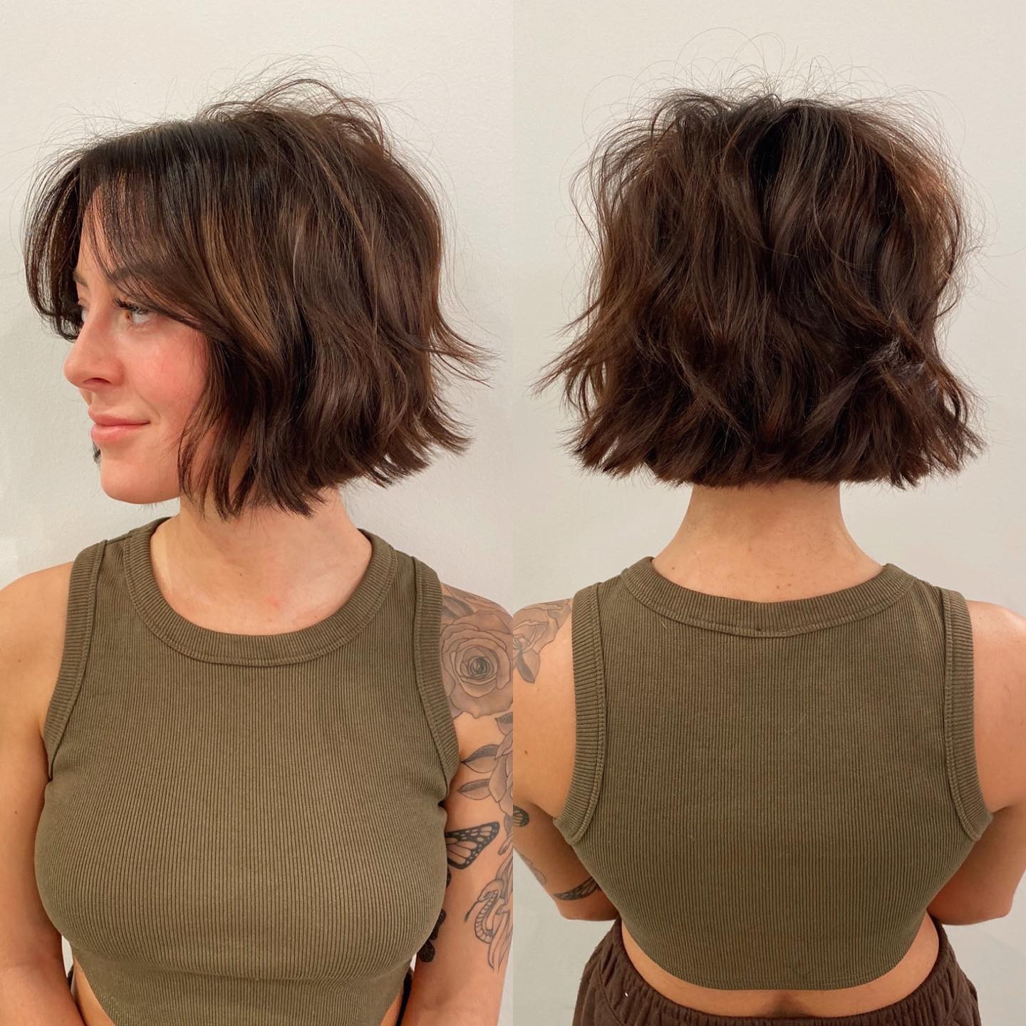 Modern Bob Shag with Bangs