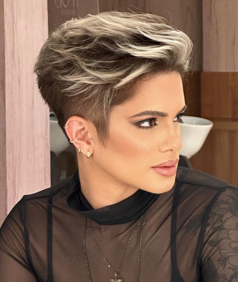 Undercut Pixie with Pompadour Bangs