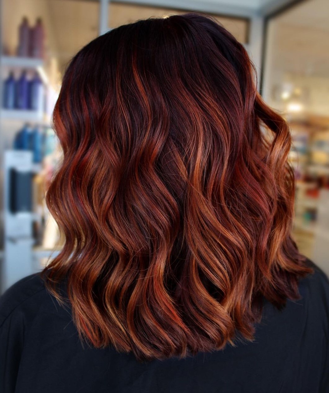 Balayage Hair with Red Hair Color Shades