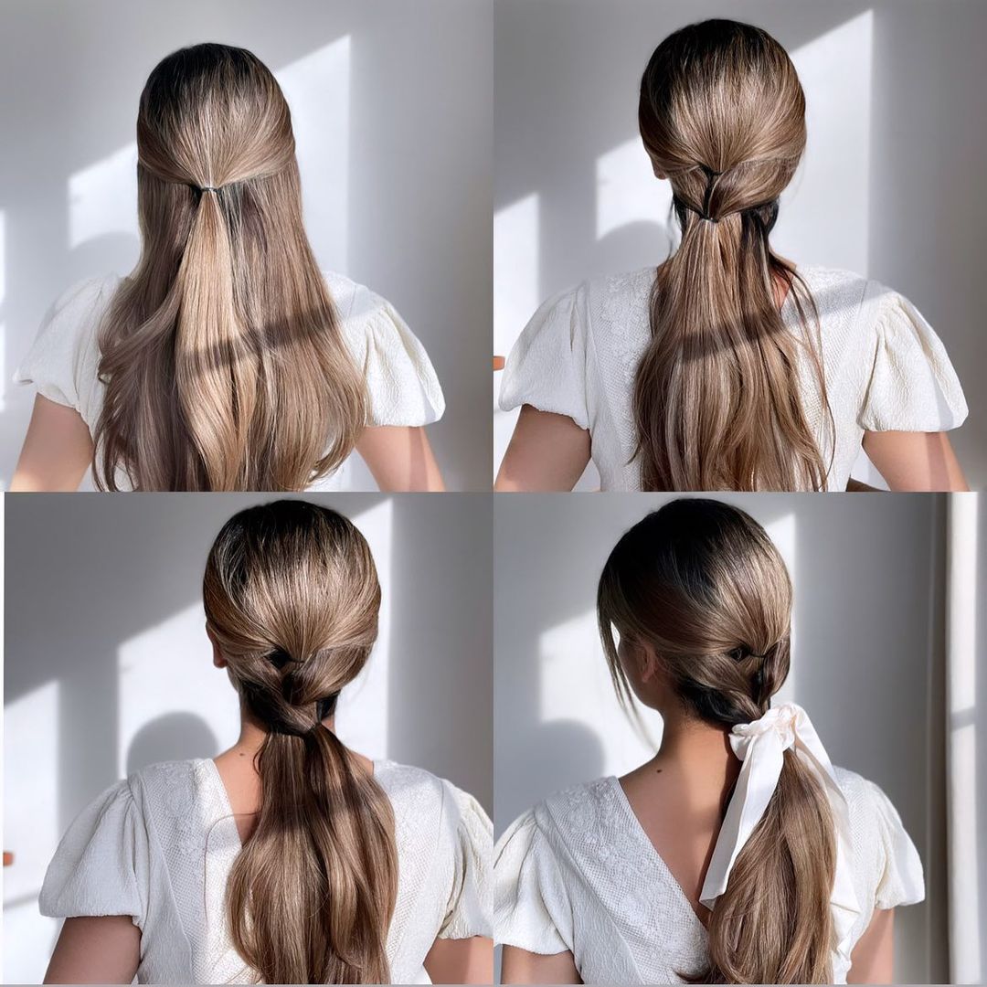 Simple Faux Braid Ponytail