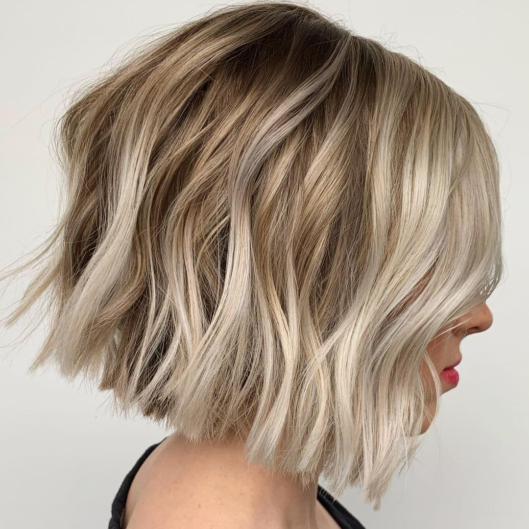 Blunt Blonde Bob with Highlights
