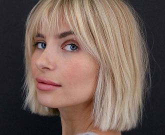 Straight Wispy Bob with Bangs