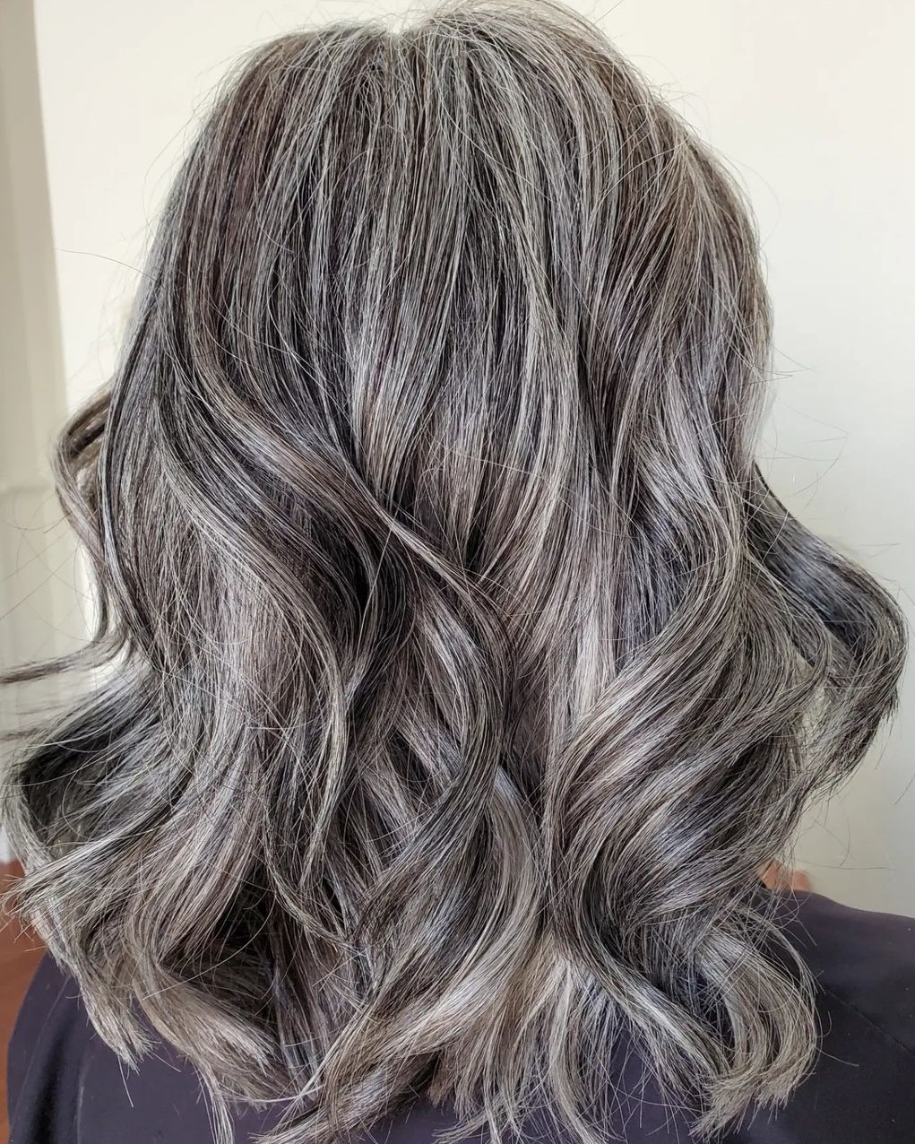 Stunning Medium Salt-and-Pepper Hairstyle