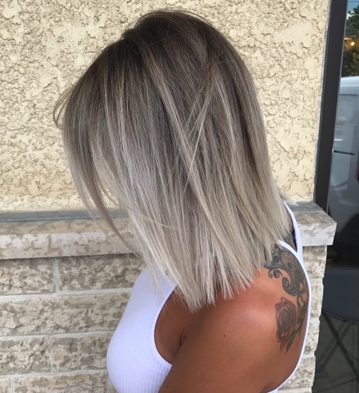 Straight Ash Blonde Lob