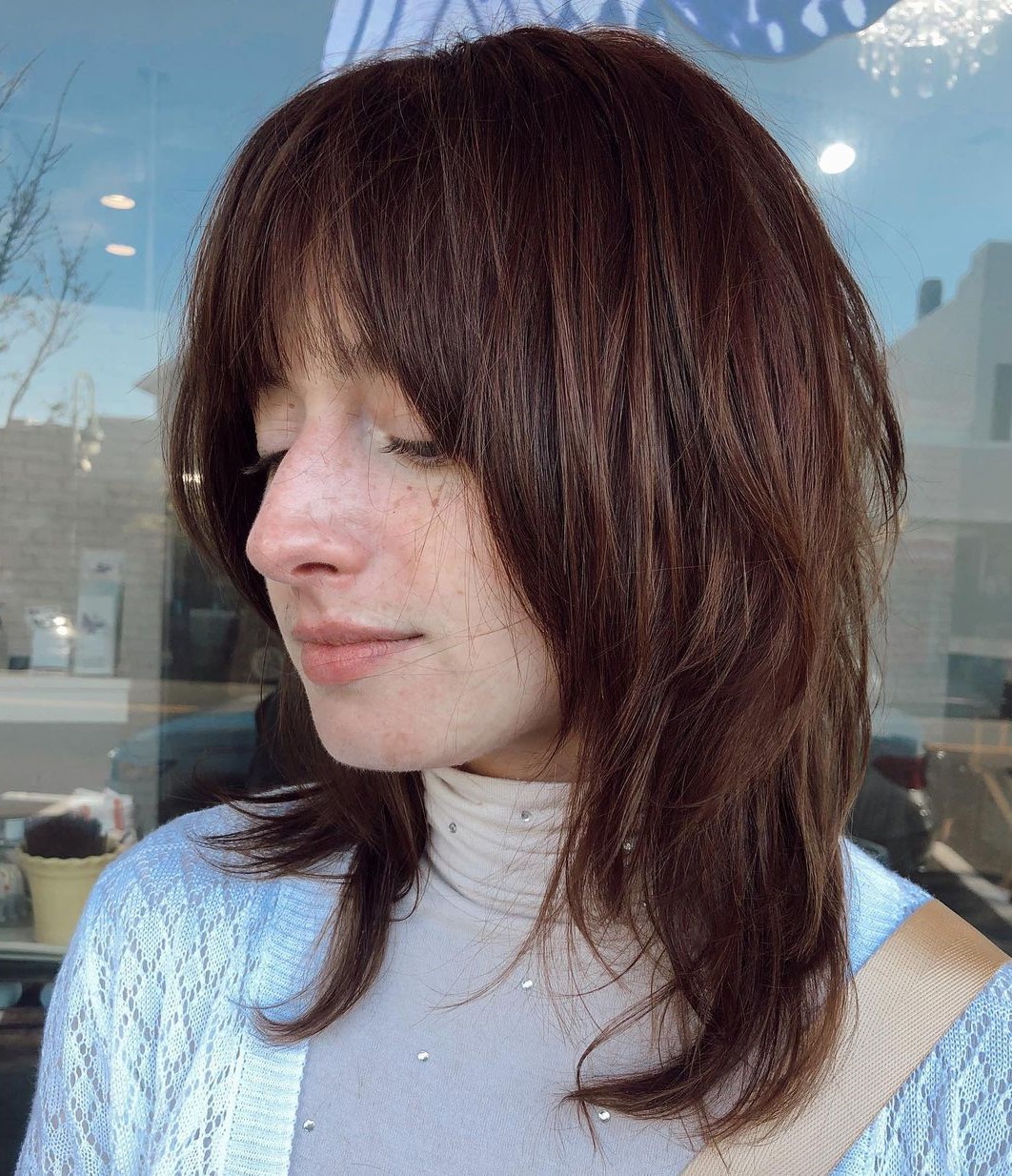 Sliced Shag for Mid-Length Hair