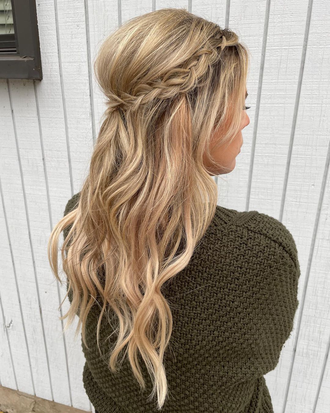Careless Half Updo for Long Hair