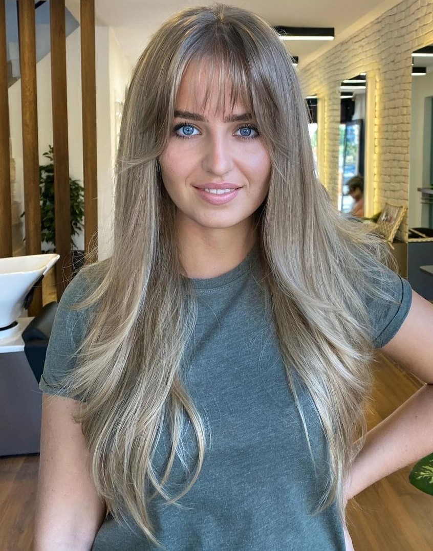 Wispy Long Hair with Bangs