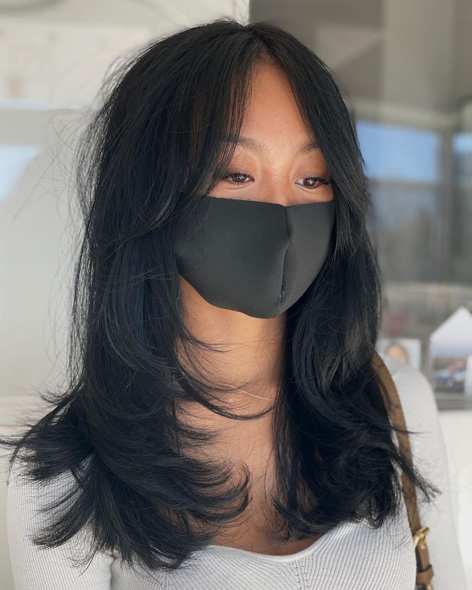 Long Thick Hair with Feathered Layers