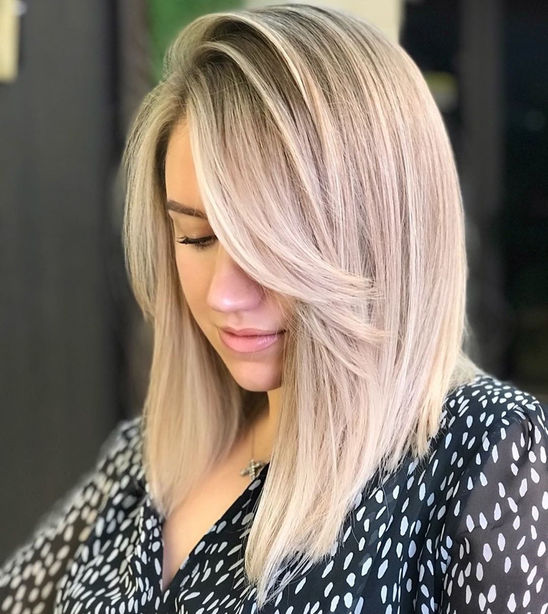 Medium Hair with Long Layered Bangs