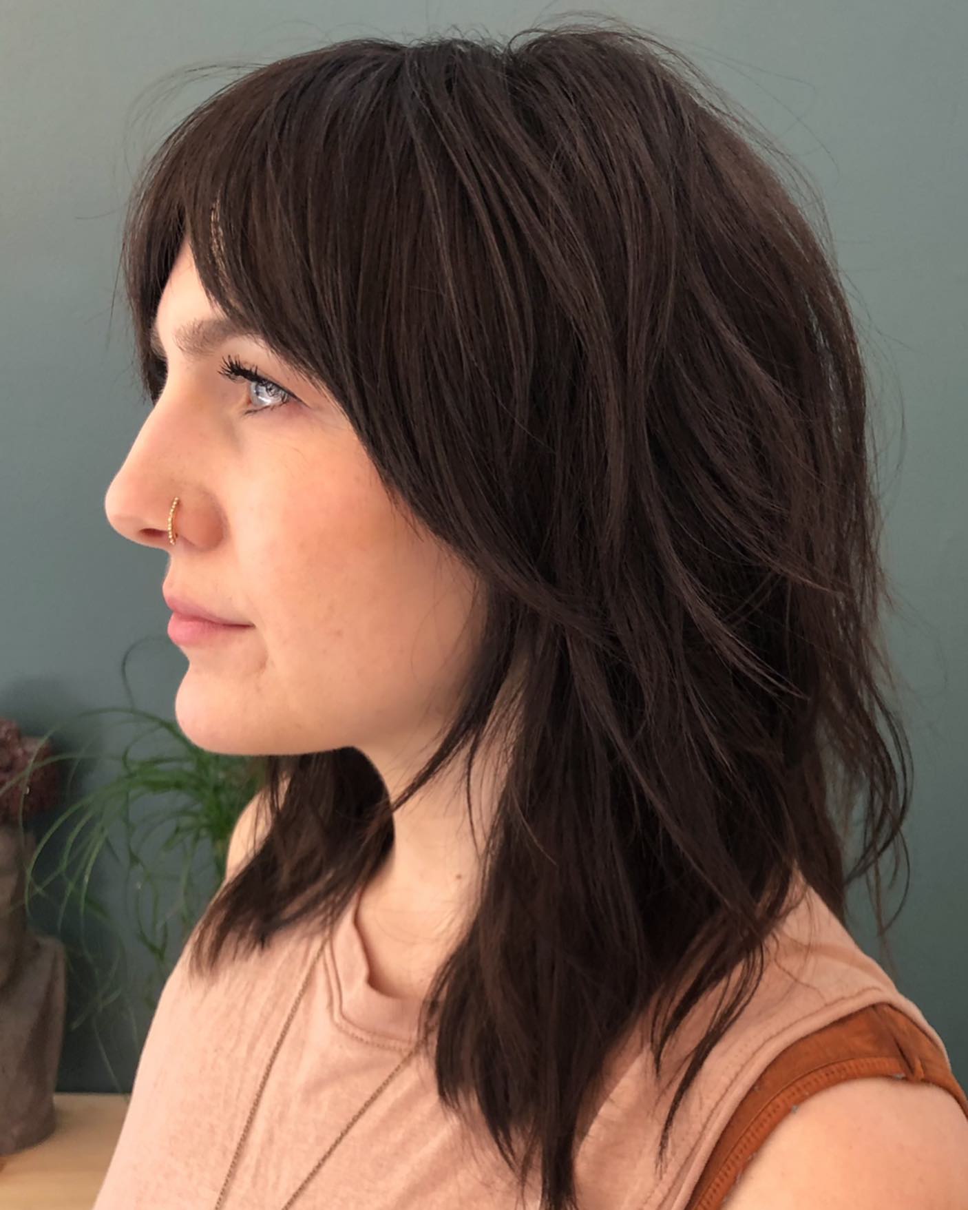 Sliced Shag for Mid-Length Hair