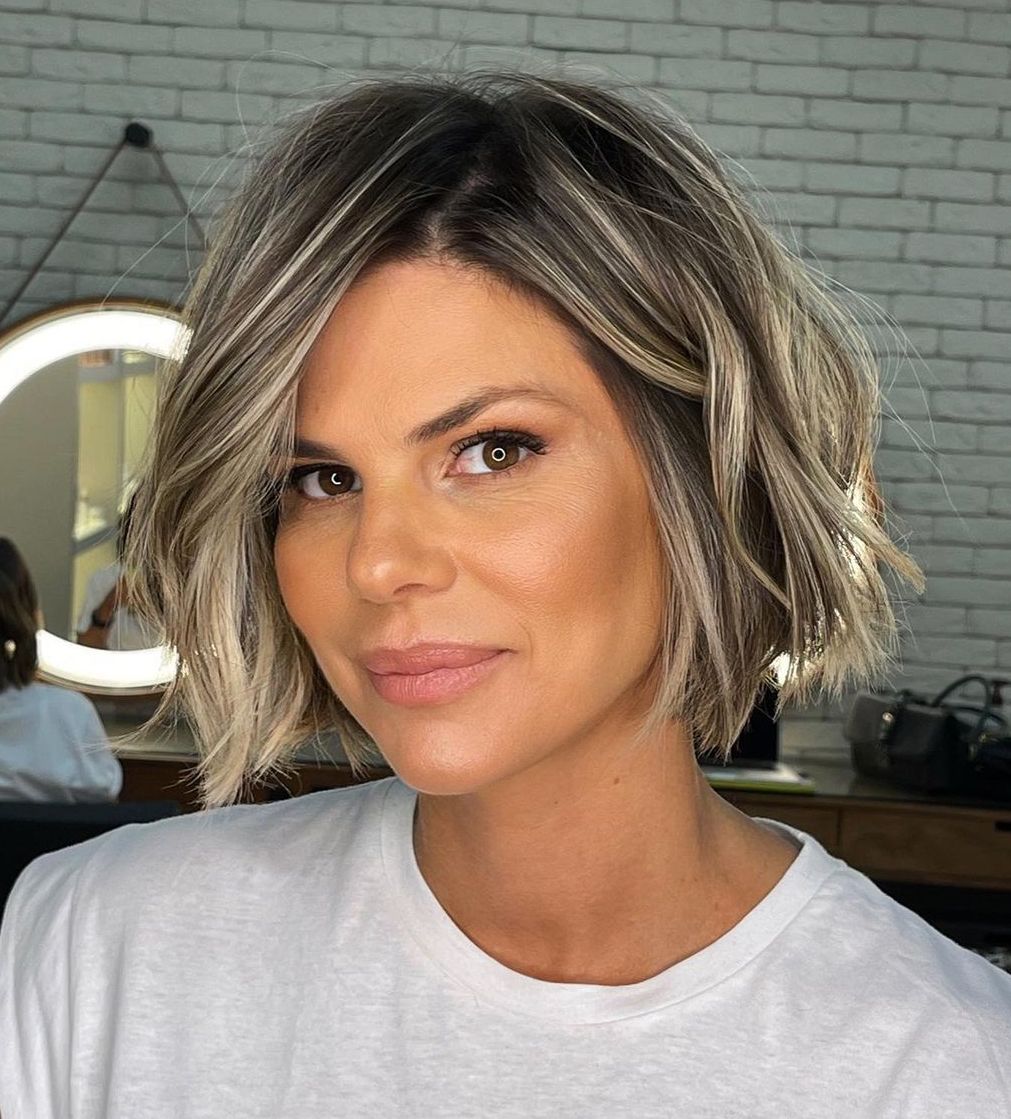 Short Bob with Silver Highlights