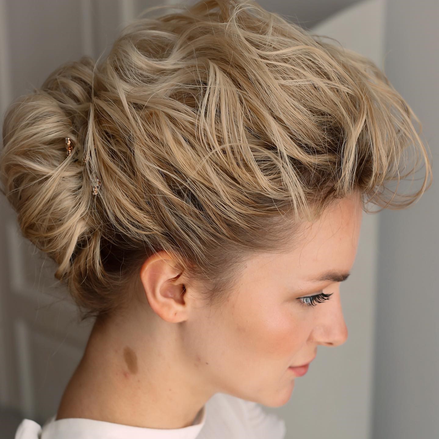 Wedding Curly French Roll for Wavy Hair