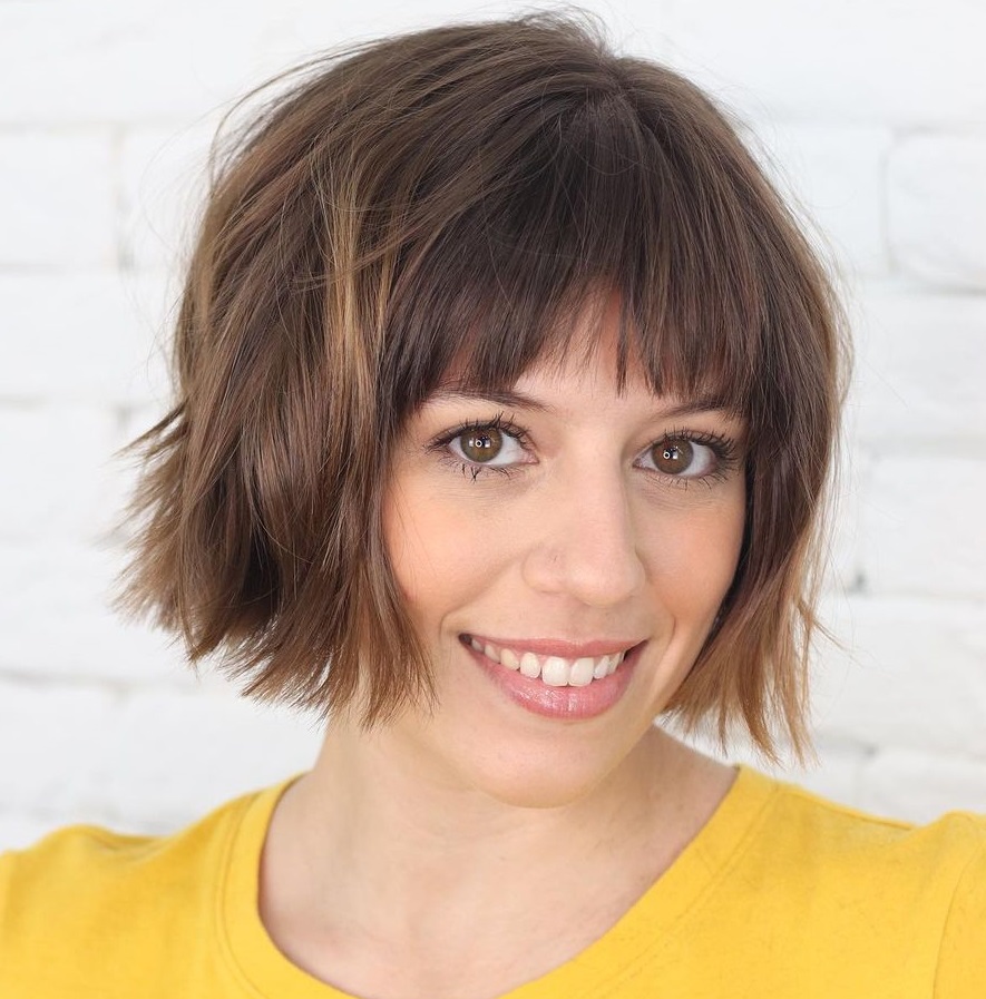 Short Shaggy Feathered Bob