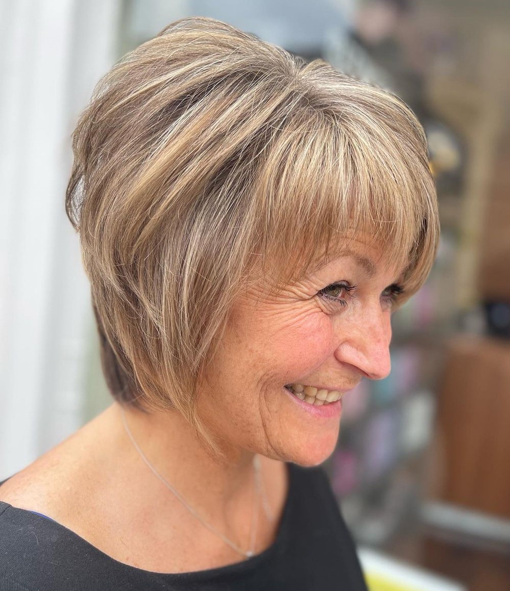 Bob Haircut for Older Women with Fine Hair