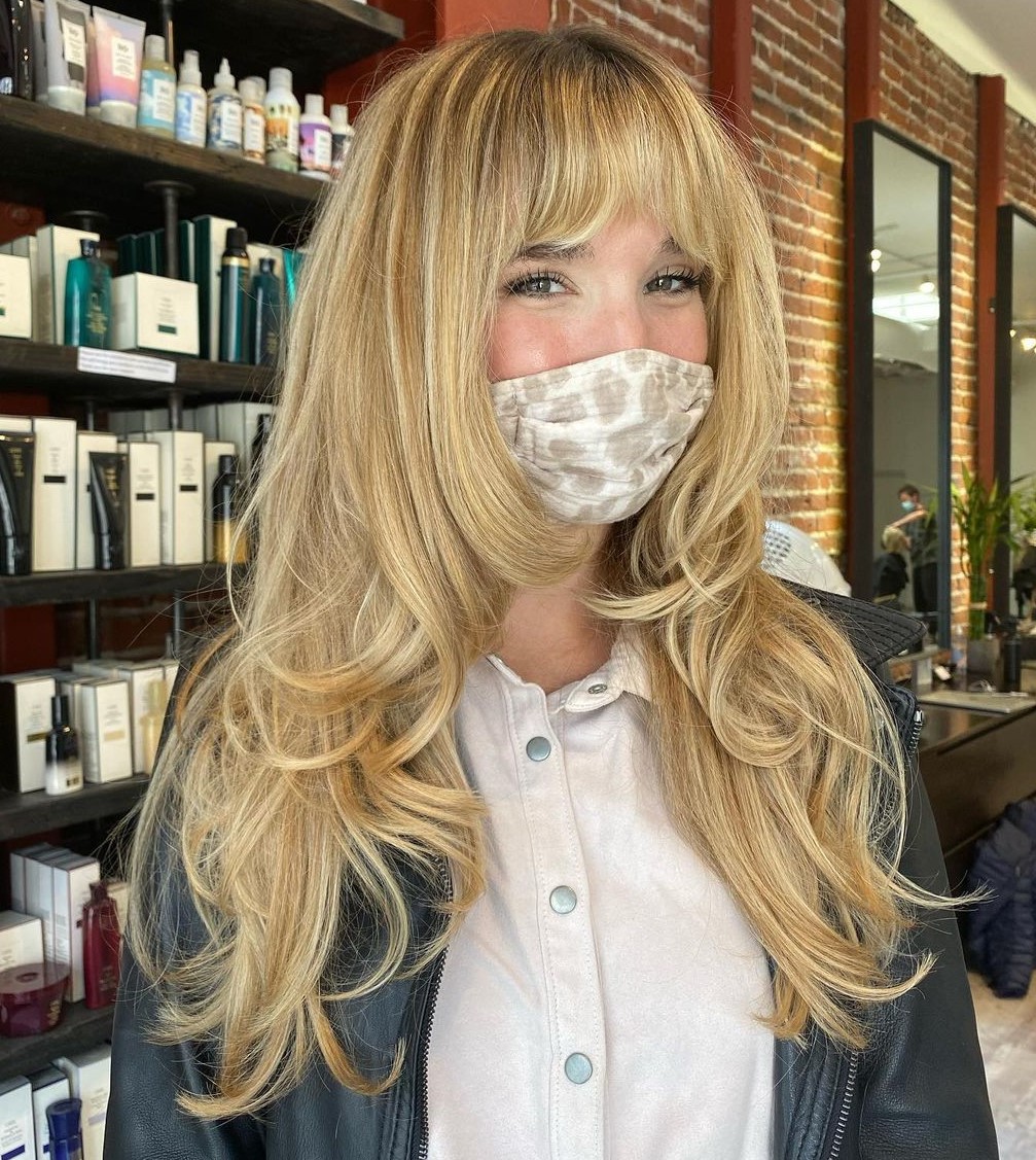 Long Layered Cut with Bangs
