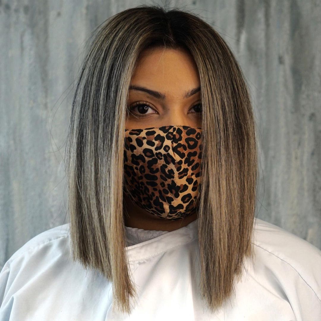 Beautiful Blunt Cut Lob with Balayage