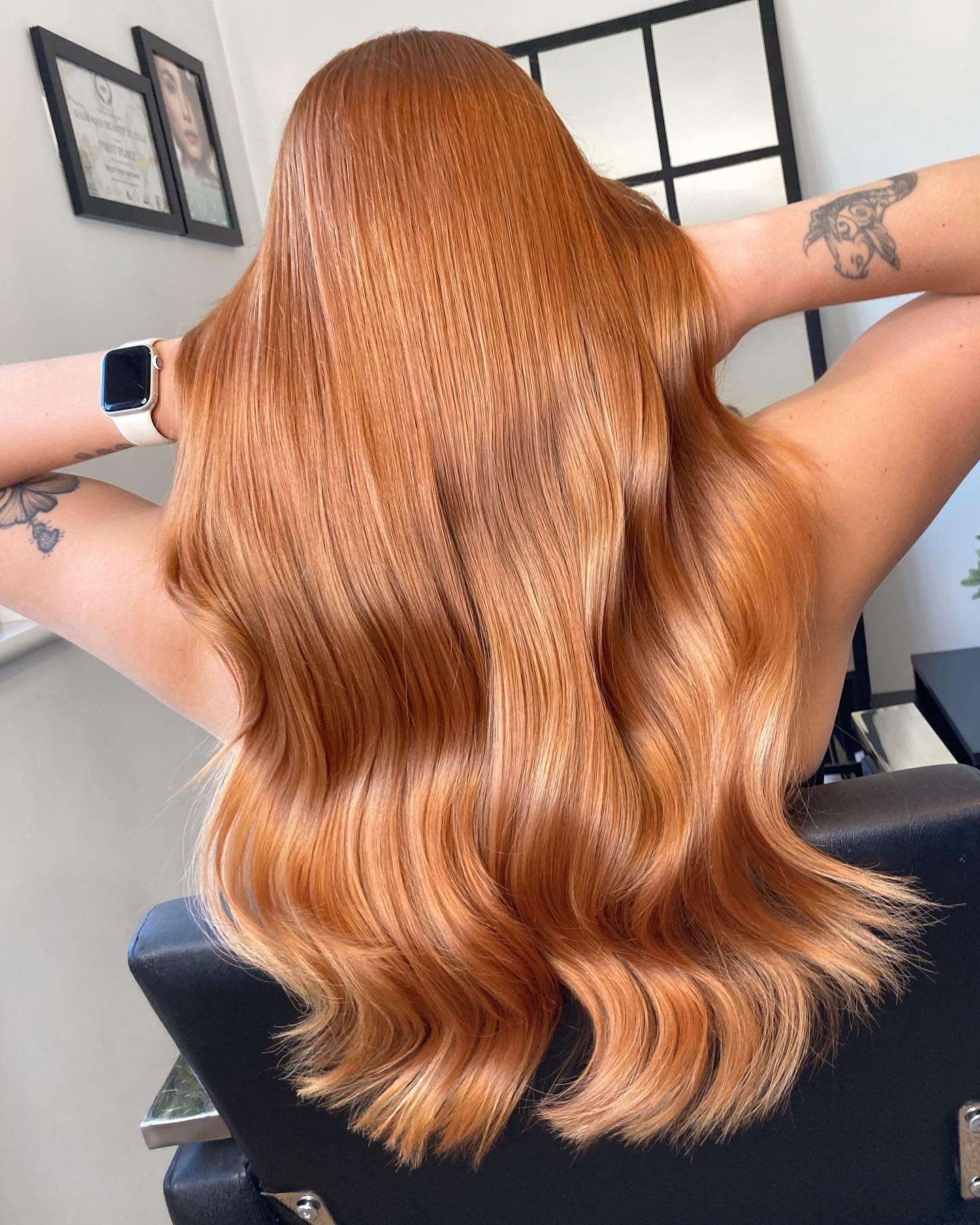 Long Luminous Strawberry Blonde Hair