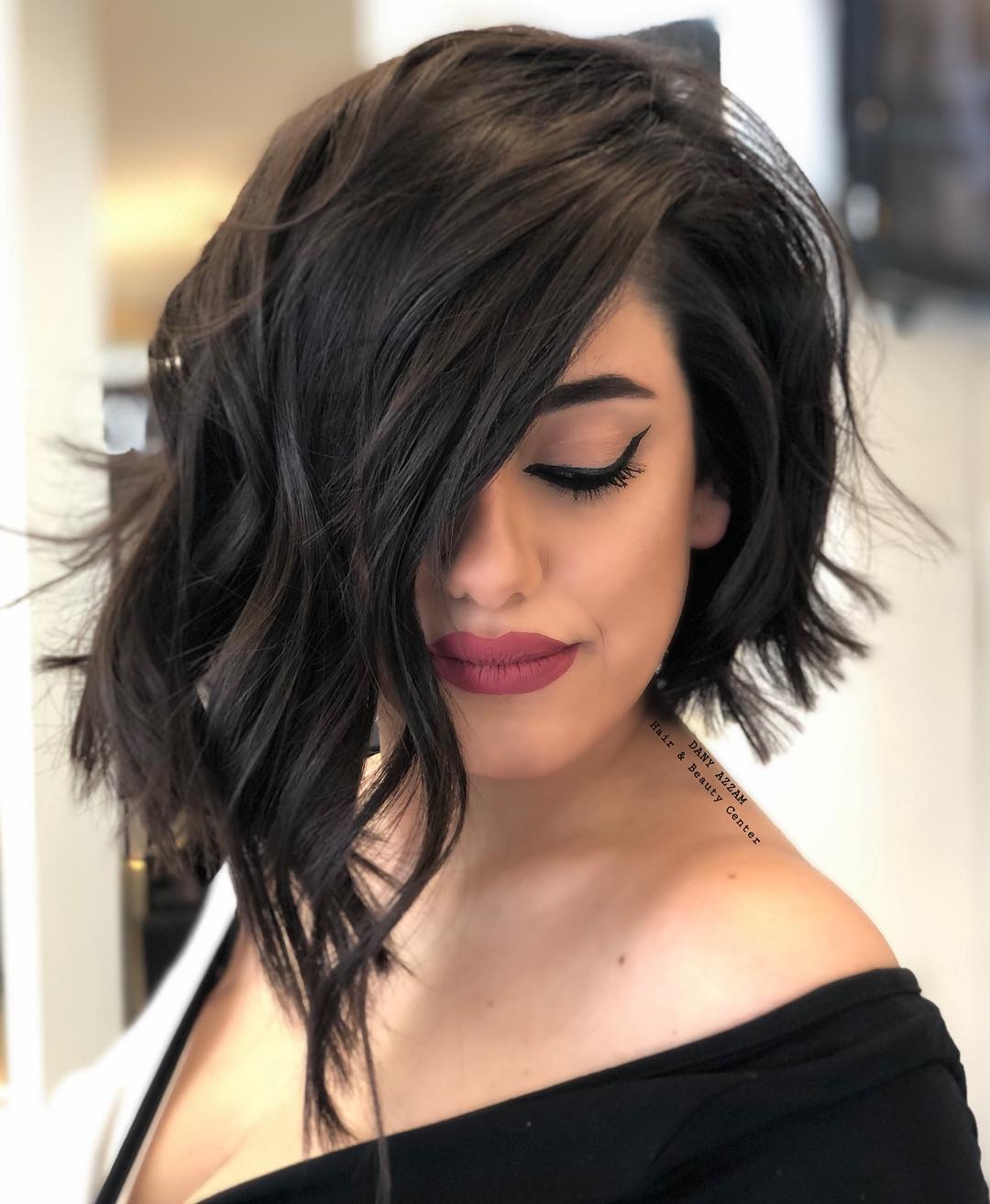 Piece-y Asymmetrical Bob for Medium Thick Hair
