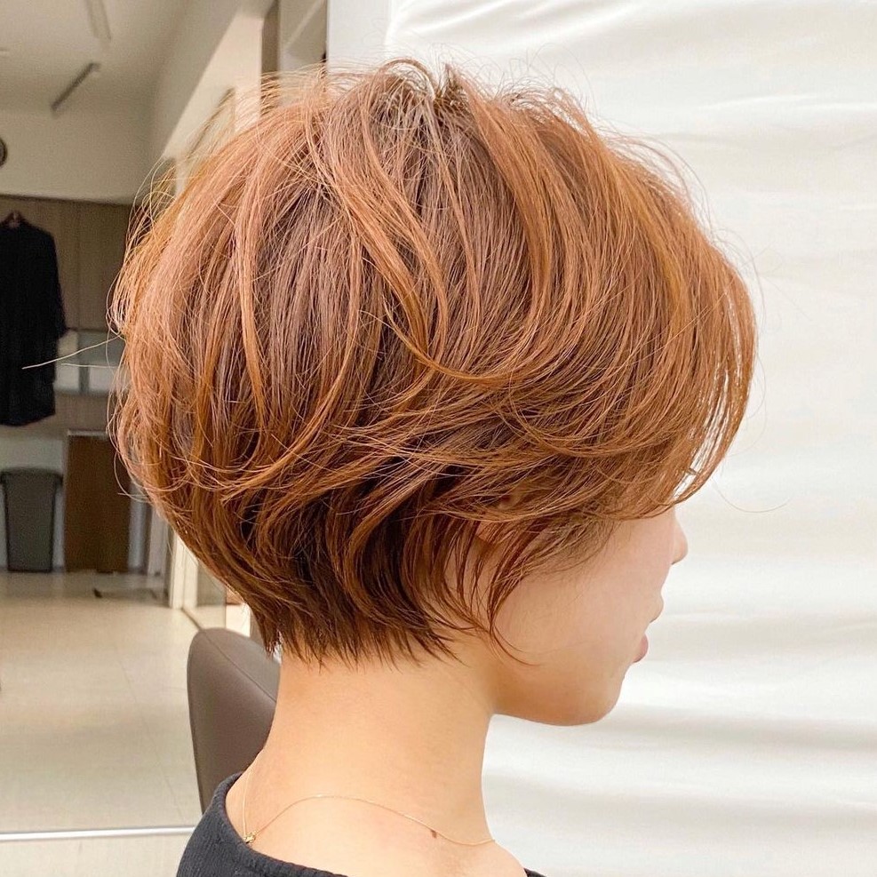 Short Reddish Blonde Bob