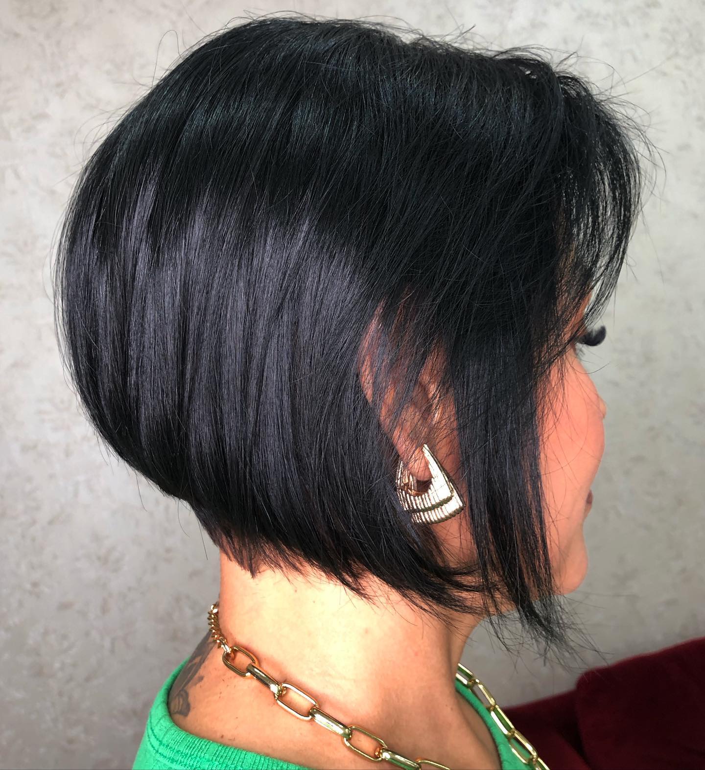 Straight Black Bob with Layering