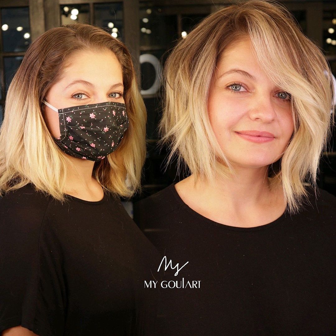Best Tousled Bob Haircut for a Square Face