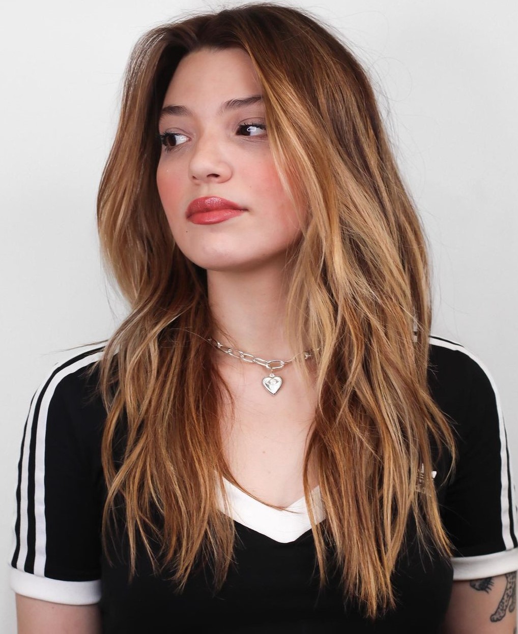 Long Copper Hair with Strawberry Highlights