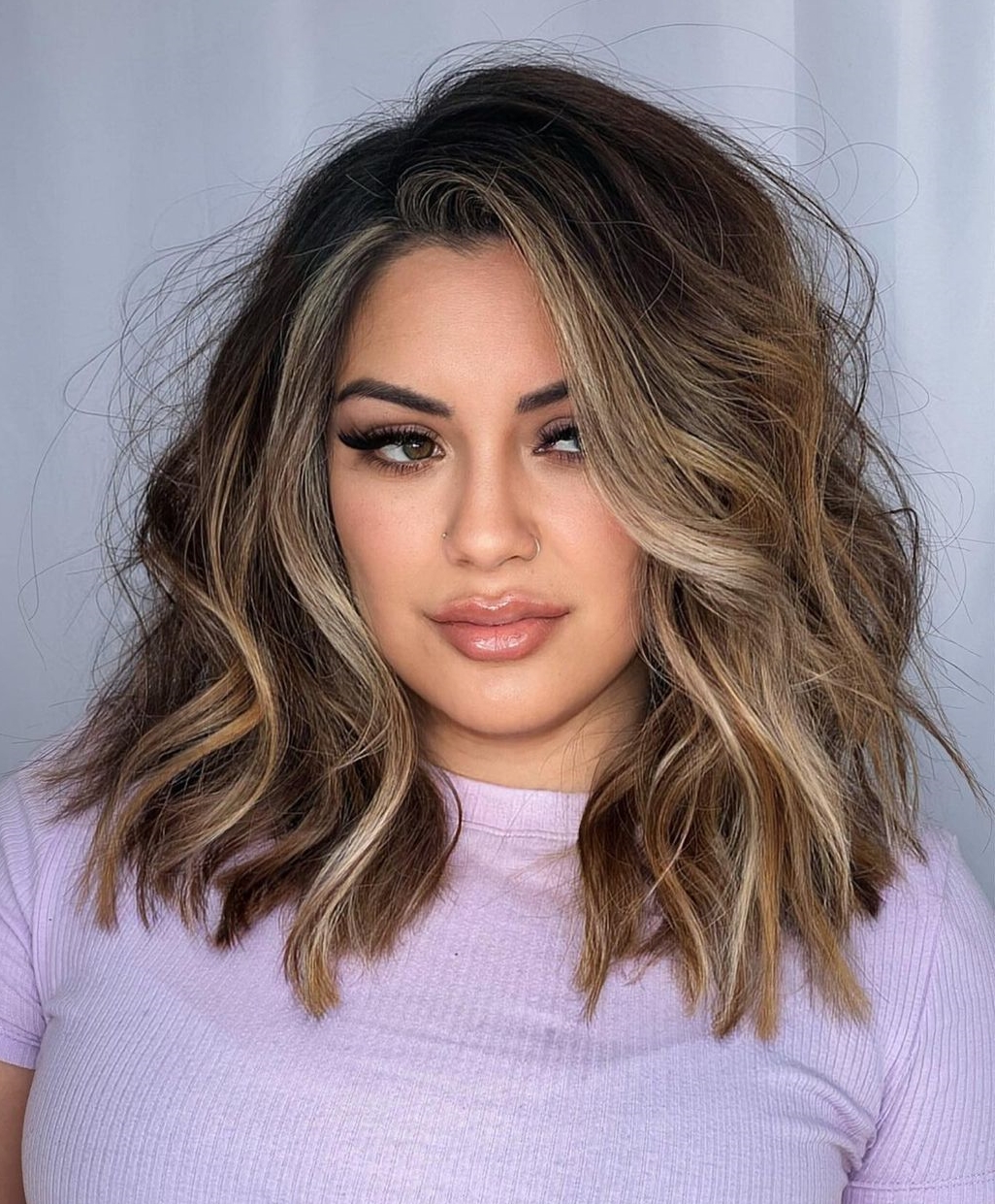 Medium Haircut with Highlights