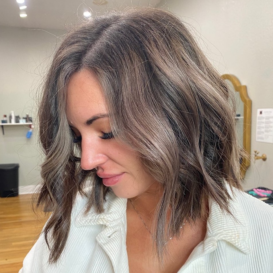 Mushroom Brown Bob with Loose Curls