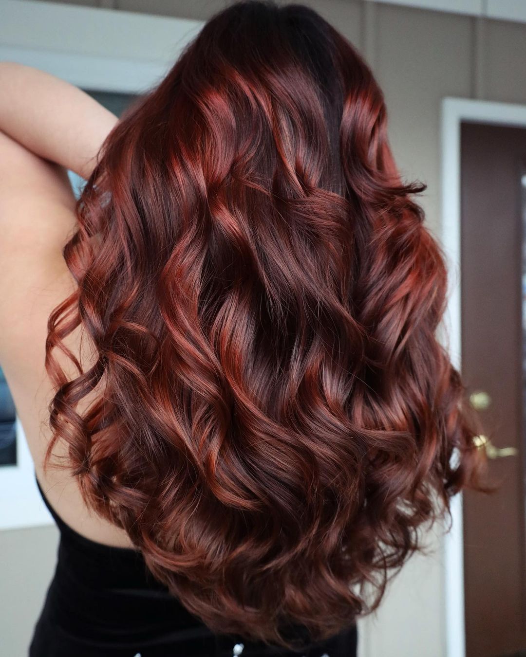 Purple Red Hair with Copper Highlights