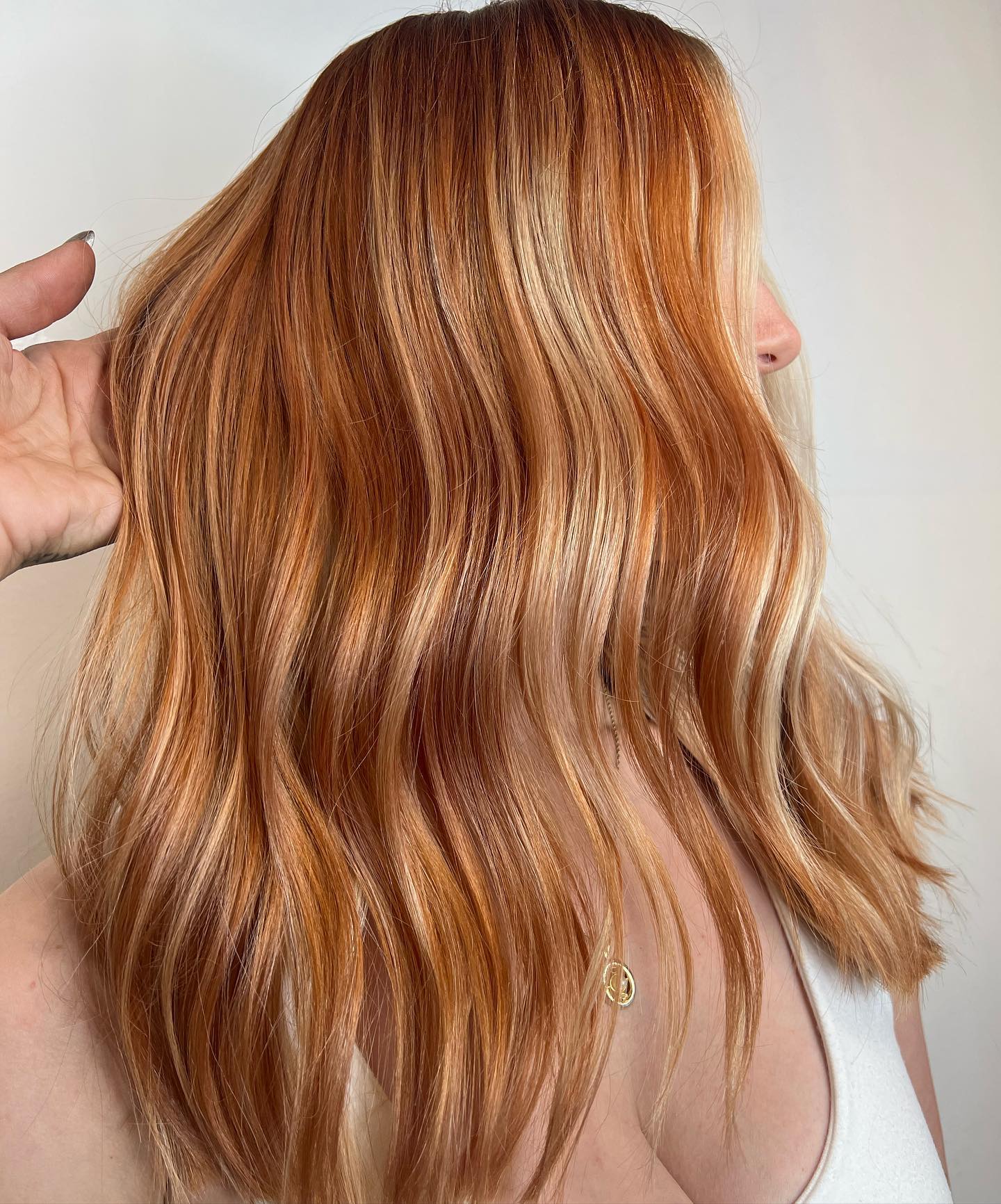Red Hair with Golden Strawberry Highlights