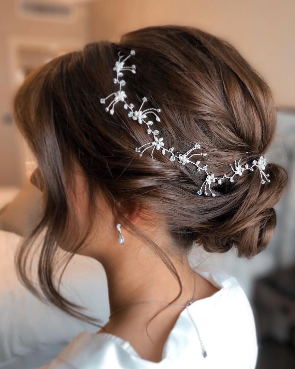 Bridal Romantic Bun for Shorter Hair