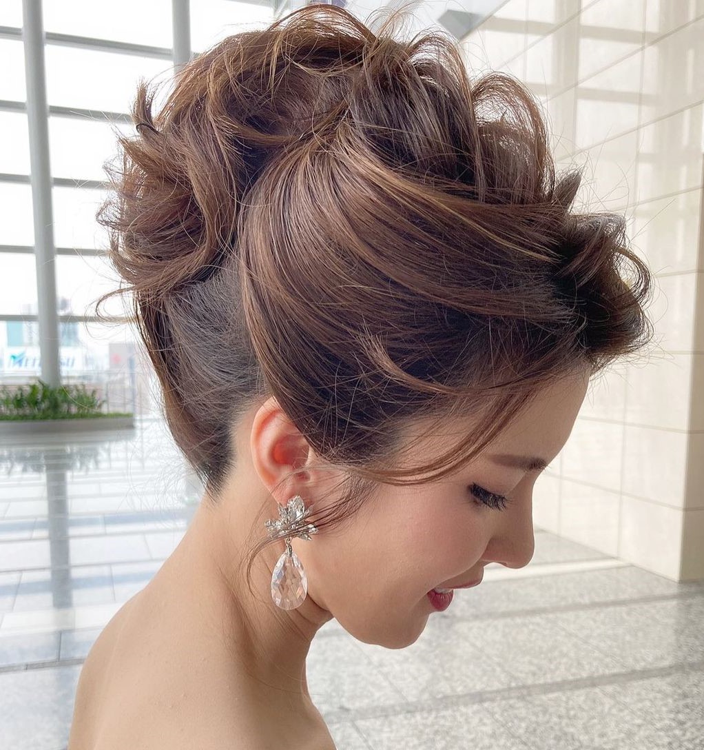 Wavy Upswept Updo for Short Hair