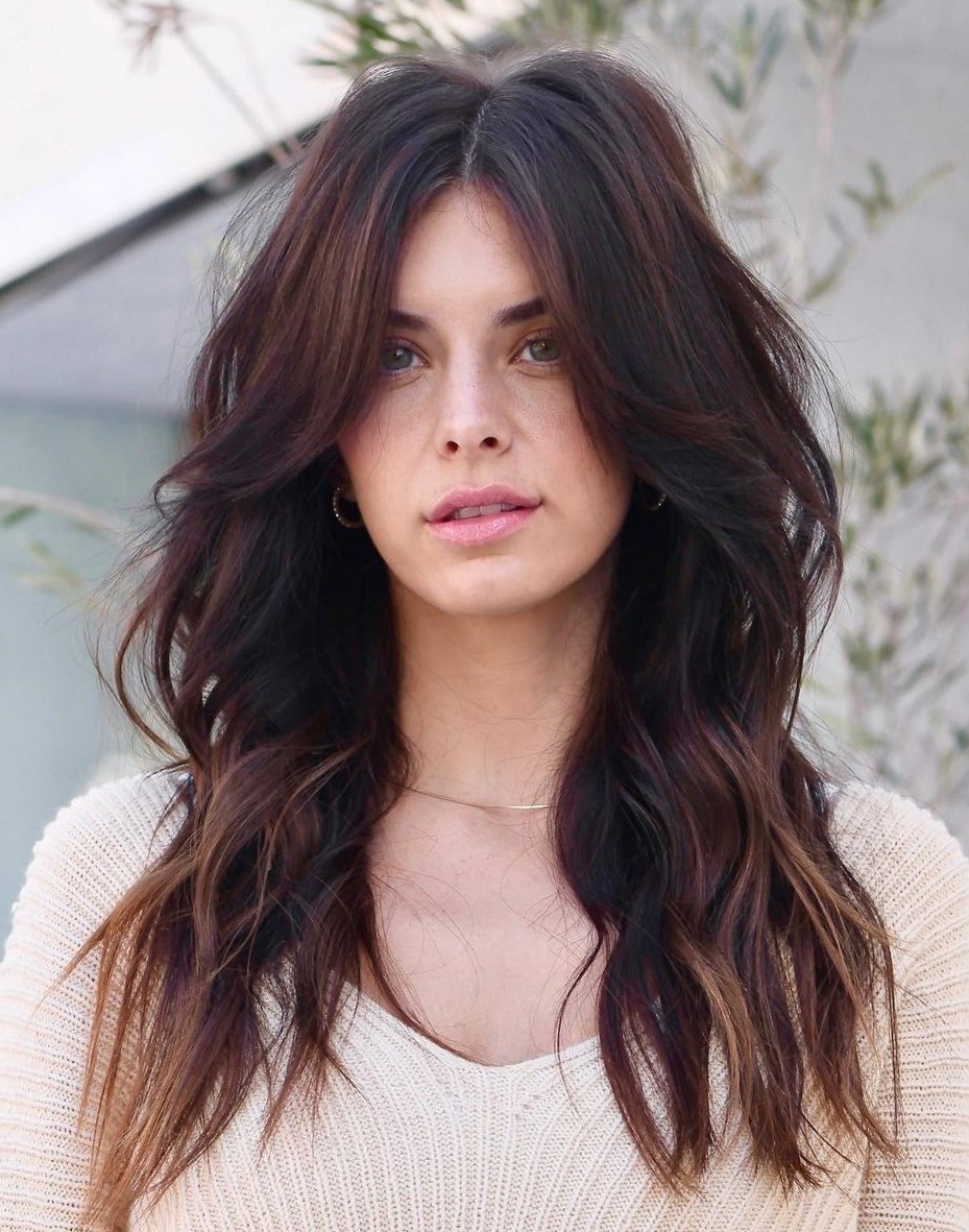 Long Brown Shag with Highlights and Lowlights