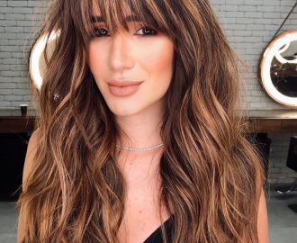 Long Textured Hairstyle with Bangs