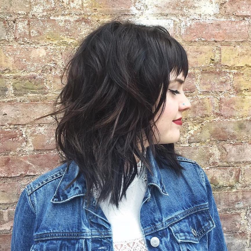 Wavy Black Med Shag
