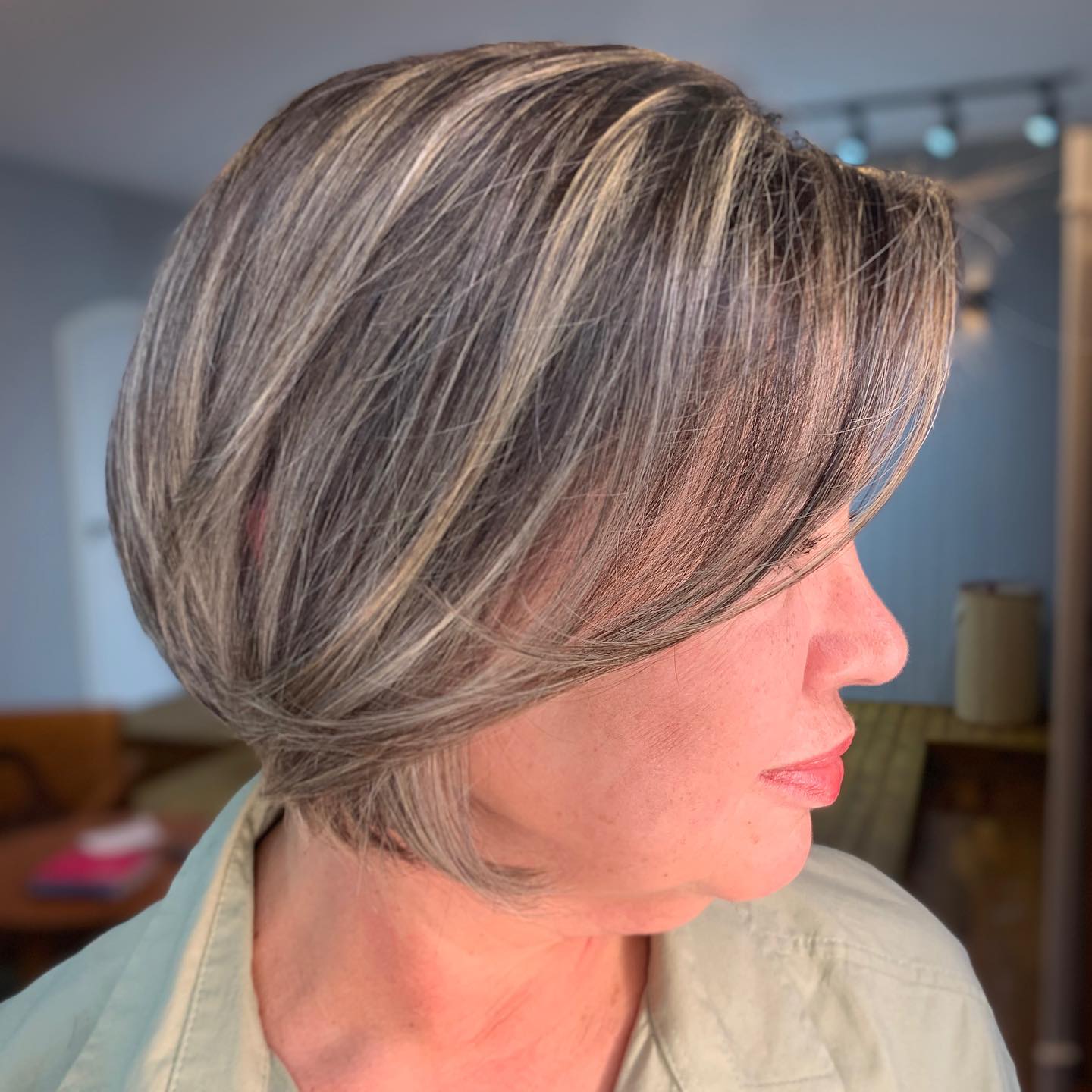 Plus-Size Short Haircut with Swoopy Bangs